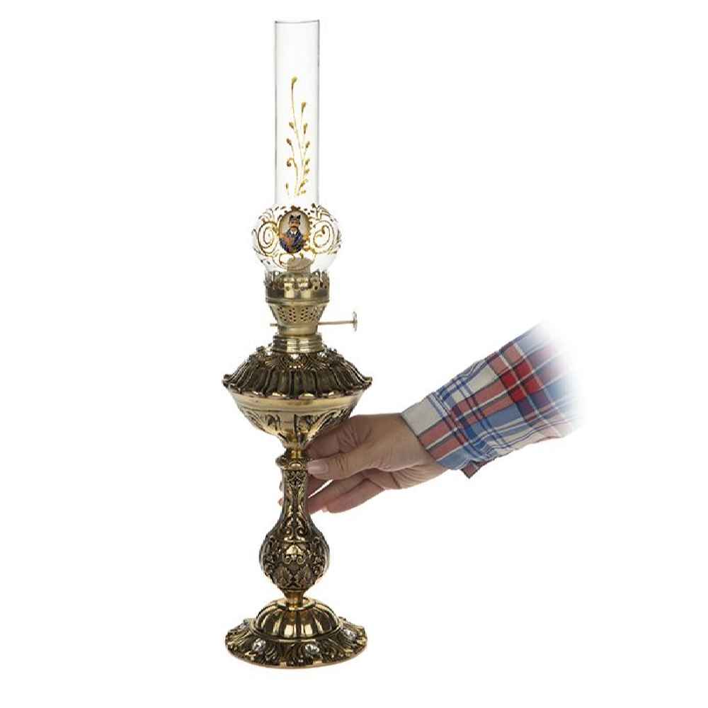 Price and Buy Persian Kerosene Oil Lamp with Brass Base in Shah Abbasi Design - Image 3