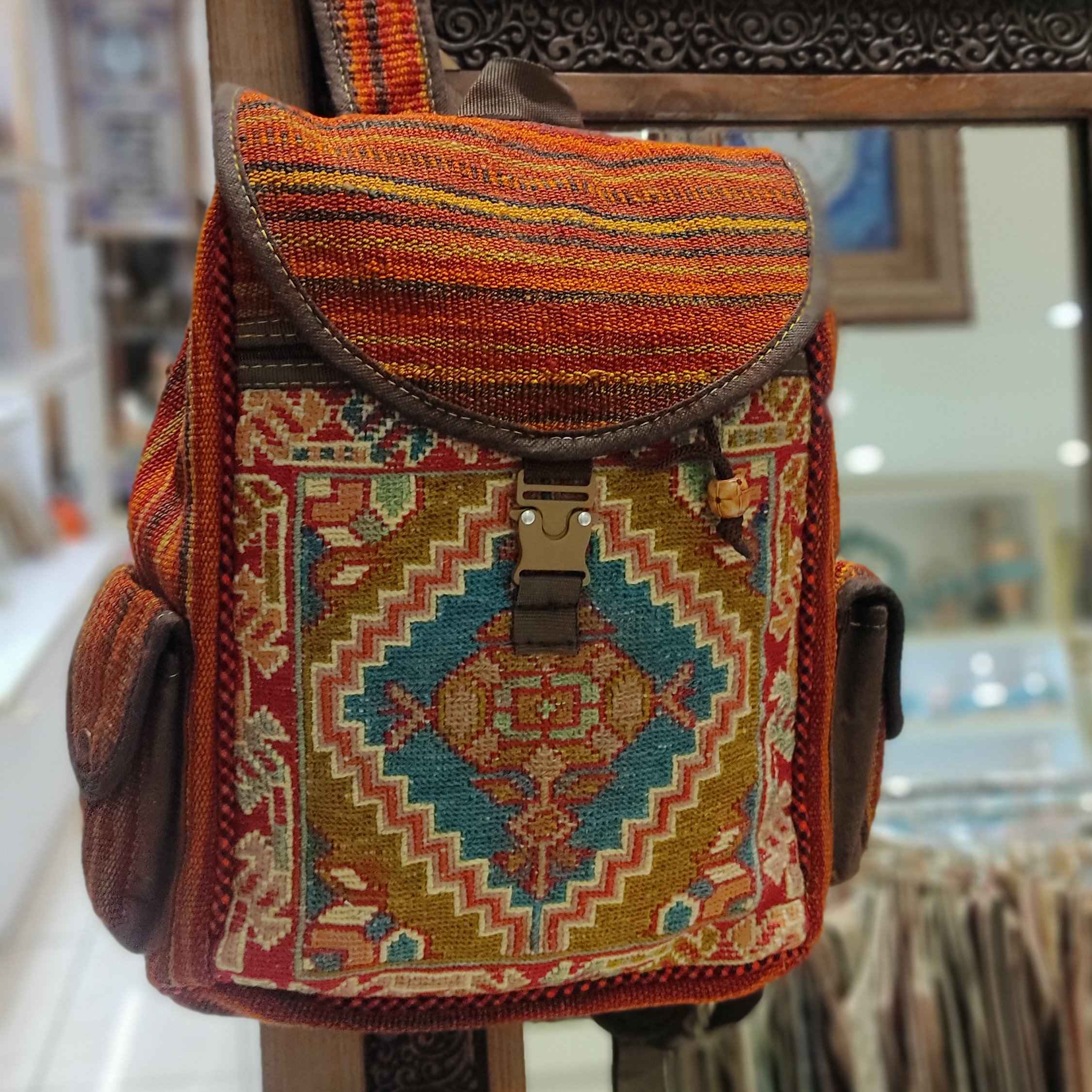 Price and Buy Persian Kilim Casual Backpack Handmade with Boho Design - Image 3