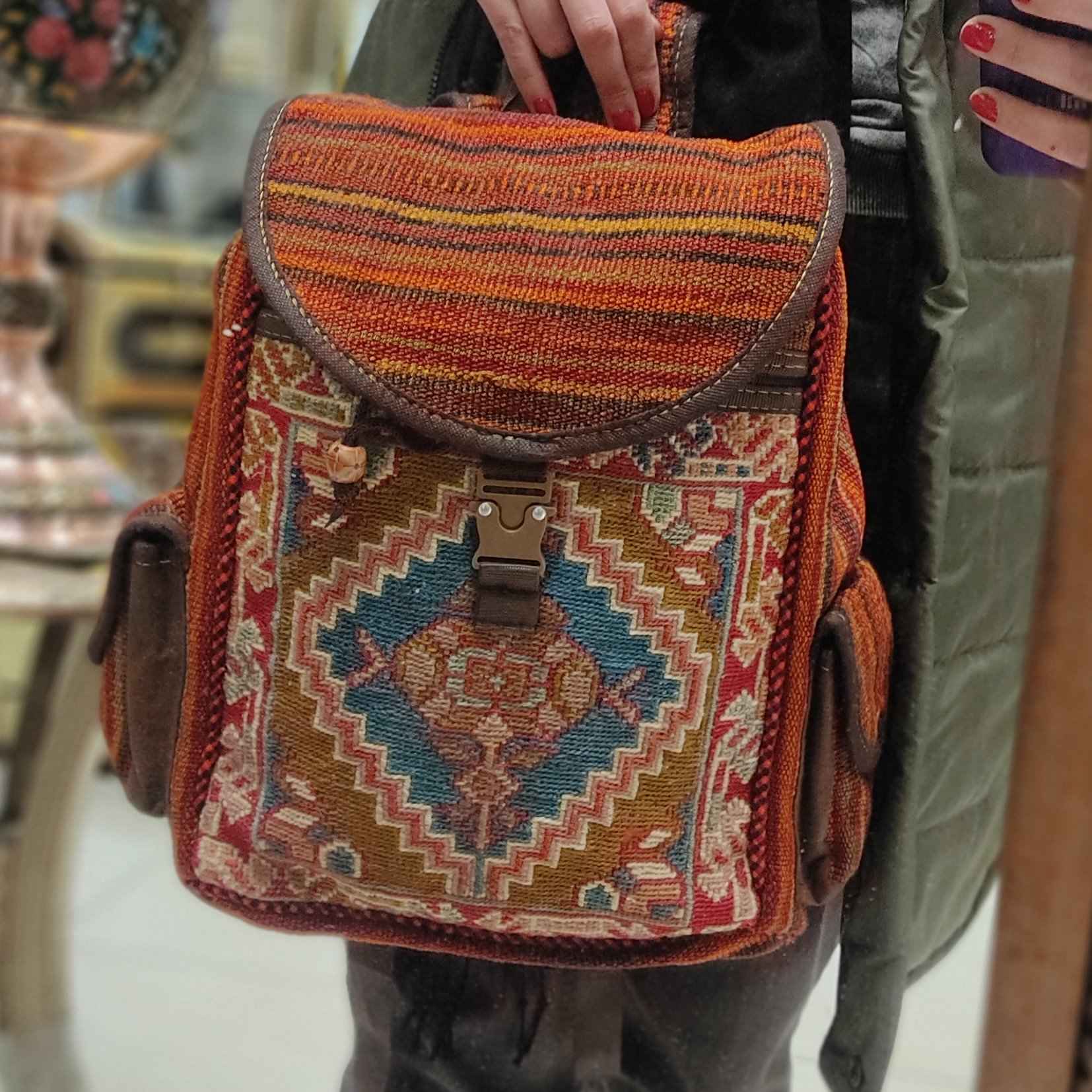 Price and Buy Persian Kilim Casual Backpack Handmade with Boho Design - Image 4