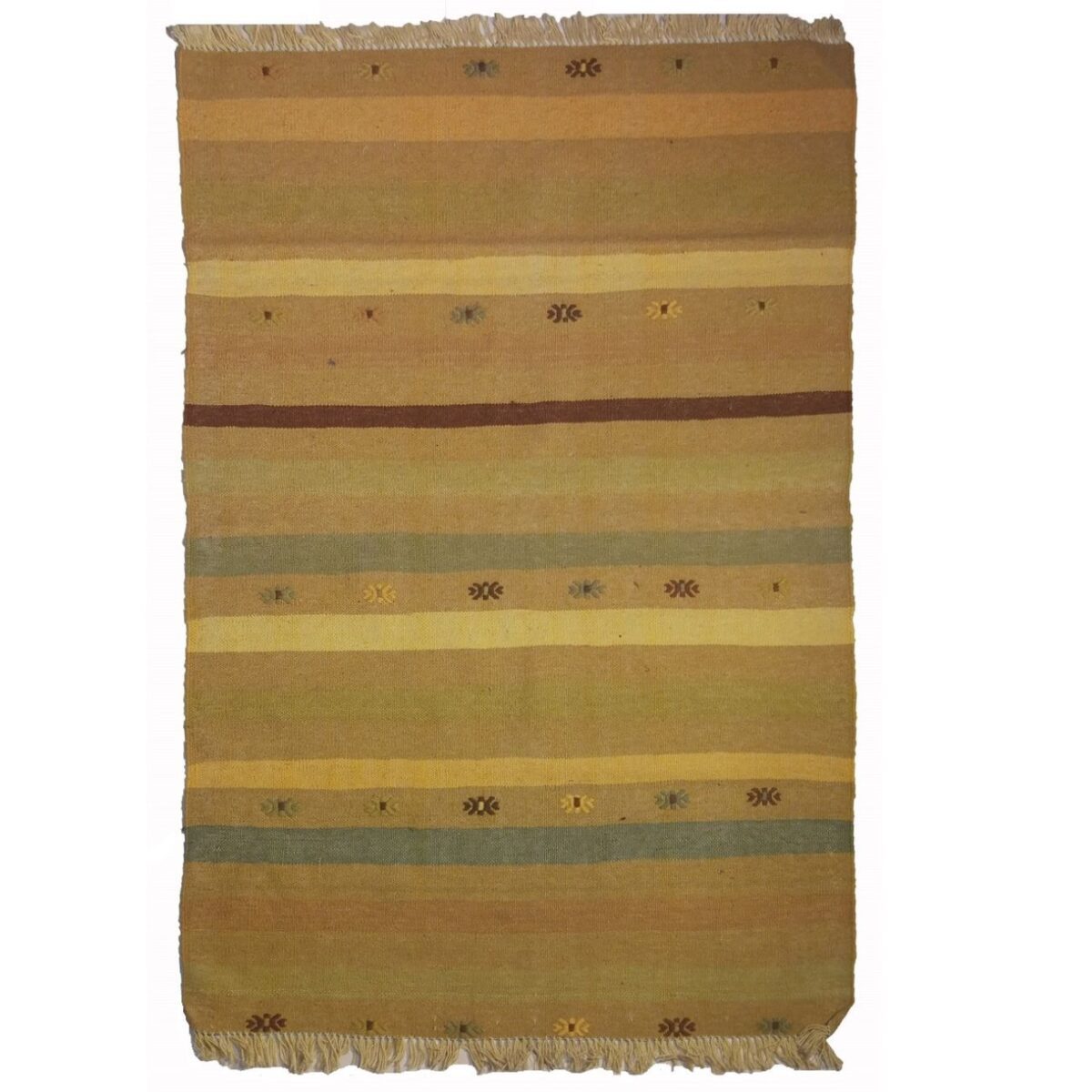 Price and Buy Persian Kilim Rug with Wool Handwoven in Striped Cream