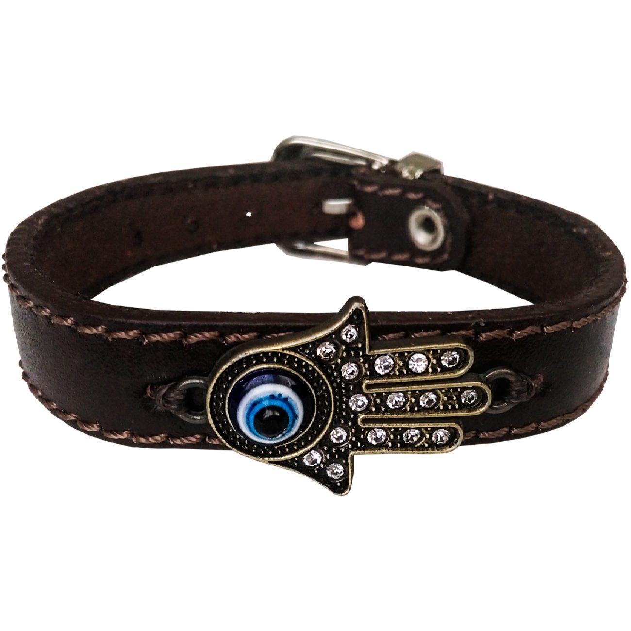 Price and Buy Persian Leather Bracelet – Evil Eye Design