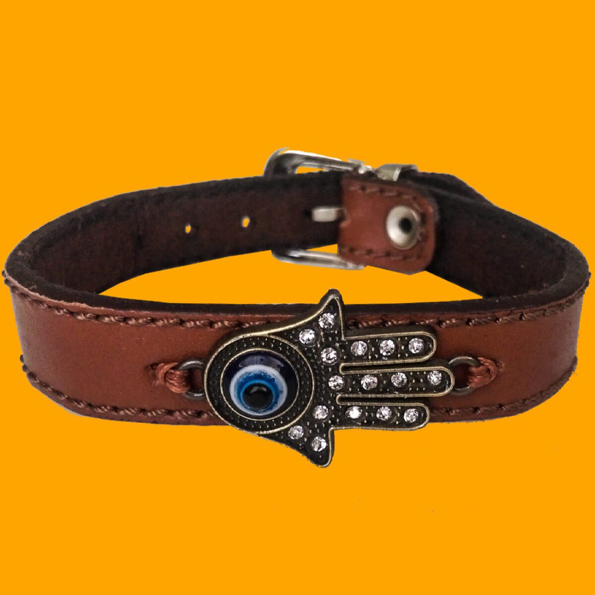 Price and Buy Persian Leather Bracelet – Evil Eye Design - Image 6