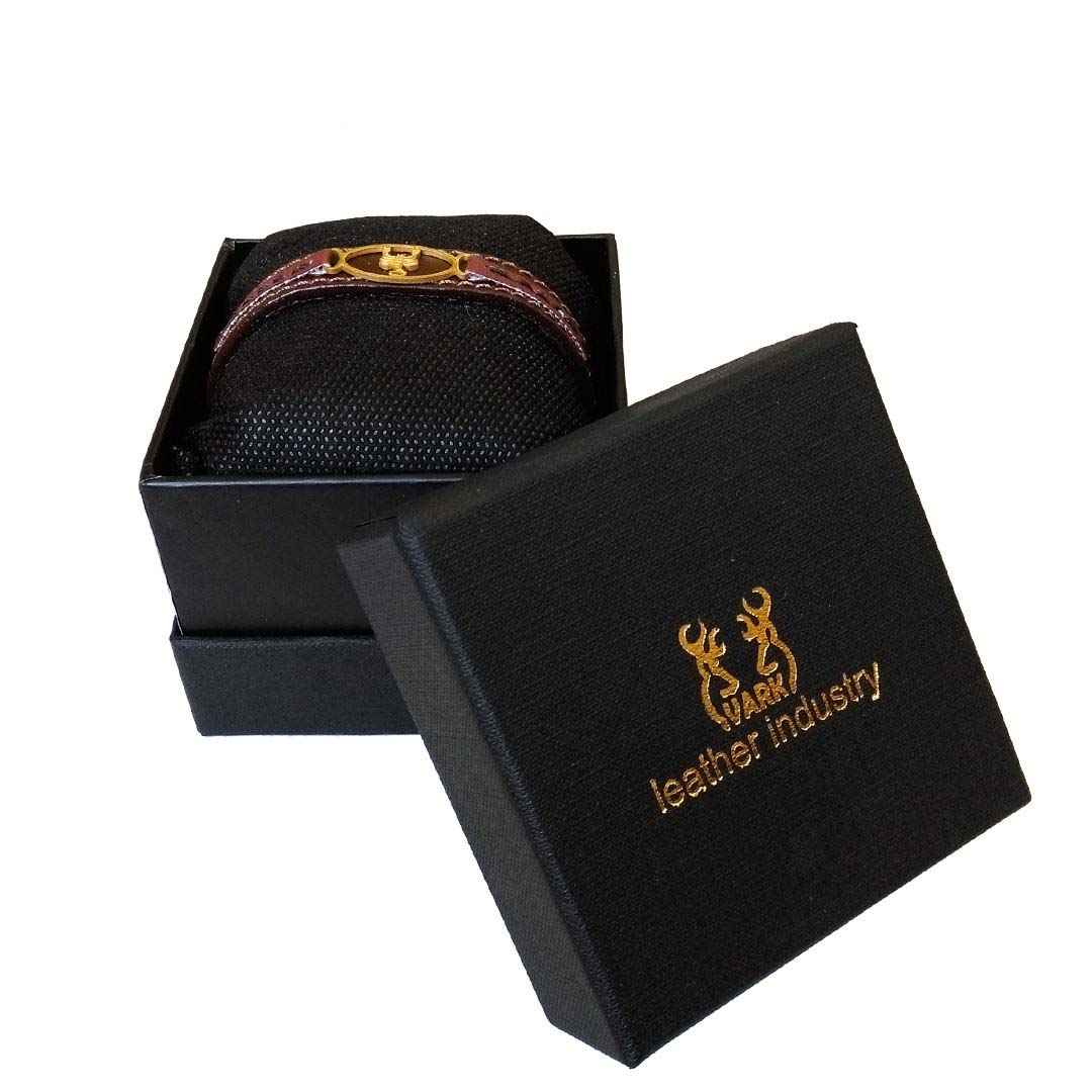 Price and Buy Persian Leather Bracelet for Men and Women – Aban Symbol - Image 3
