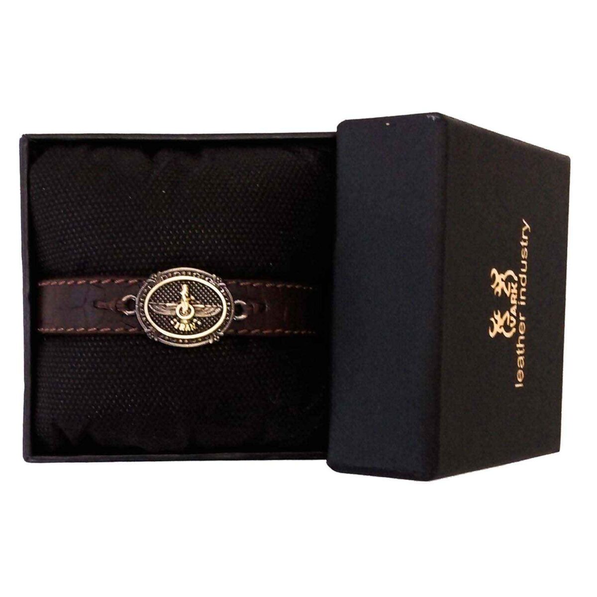Price and Buy Persian Leather Bracelet for Men and Women – Faravahar Symbol - Image 3