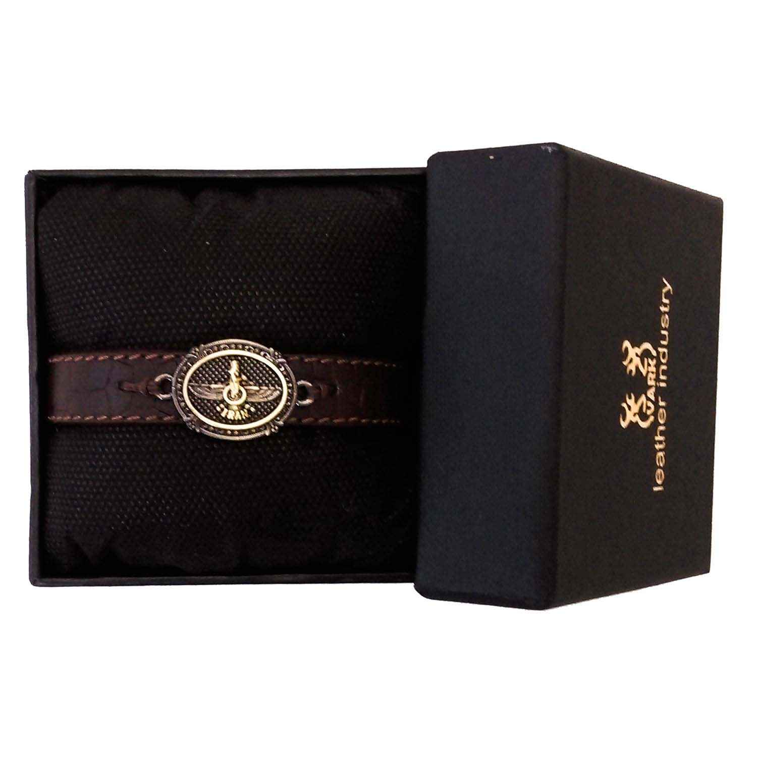 Price and Buy Persian Leather Bracelet for Men and Women – Faravahar Symbol - Image 3