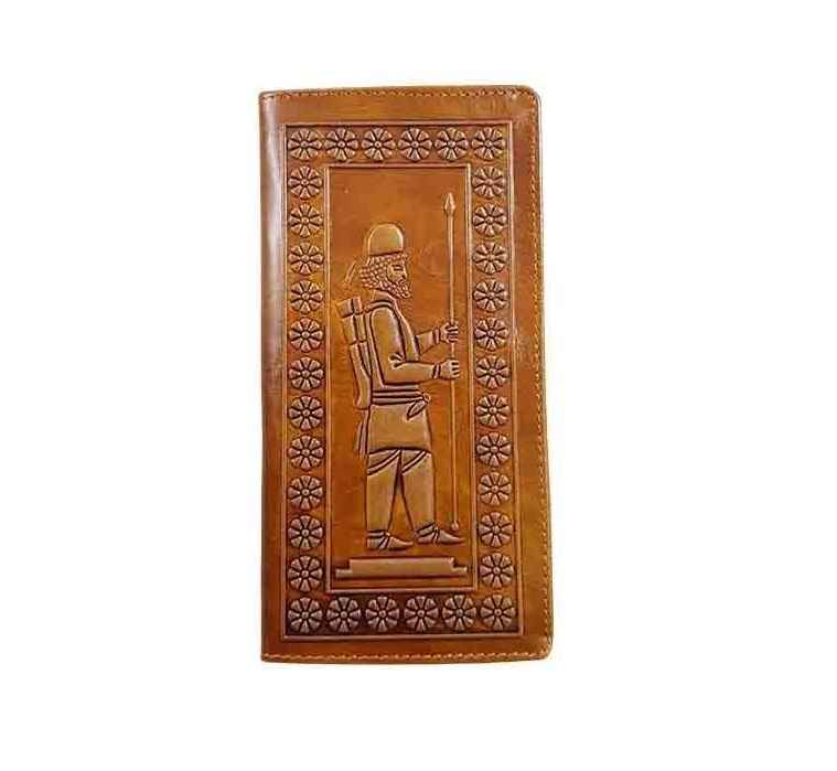 Price and Buy Persian Leather Long Wallet for Men with Achaemenid Design - Image 3