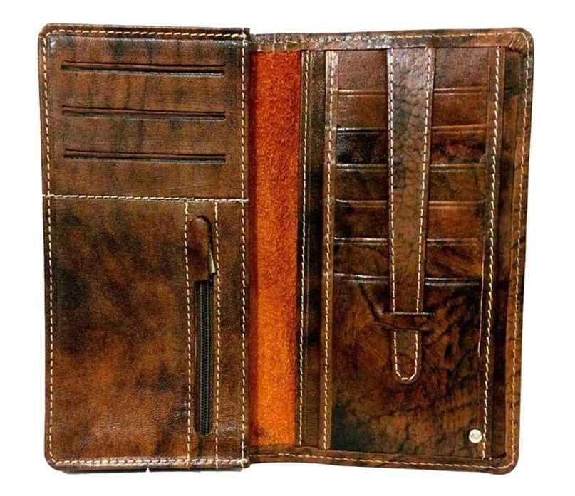 Price and Buy Persian Leather Long Wallet for Men with Achaemenid Soldier Design - Image 3