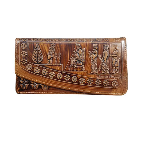 Price and Buy Persian Leather Long Wallet for Women with Achaemenid Design_68f4fddff231a.jpeg Price and Buy Persian Leather Long Wallet for Women with Achaemenid Design