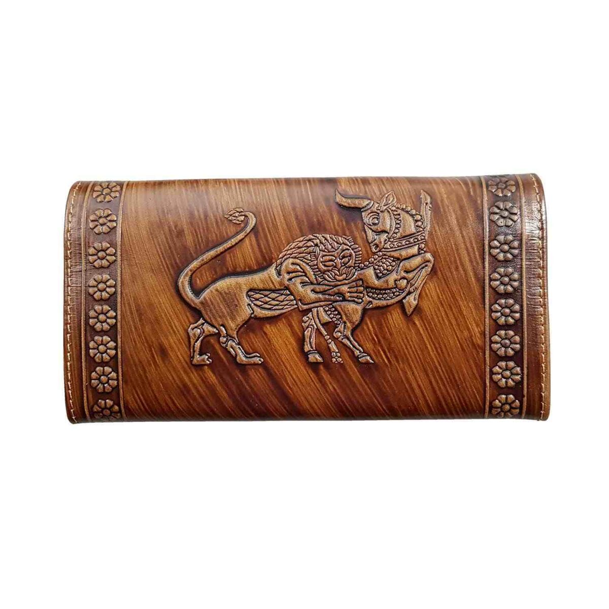 Price and Buy Persian Leather Long Wallet for Women with Achaemenid Design - Image 4