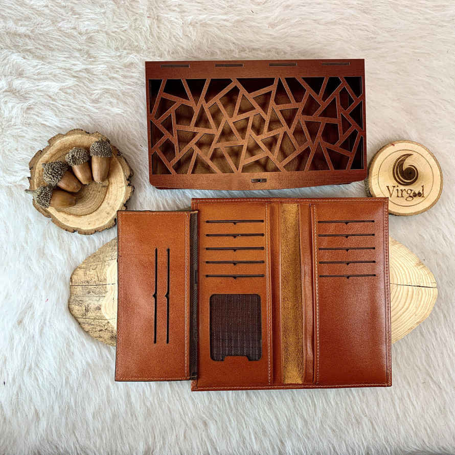 Price and Buy Persian Leather Long Wallet with Eshgh Design - Image 3