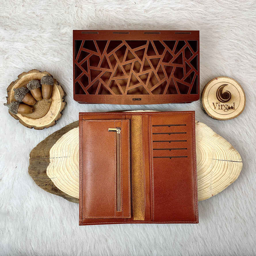 Price and Buy Persian Leather Long Wallet with Eshgh Design - Image 5