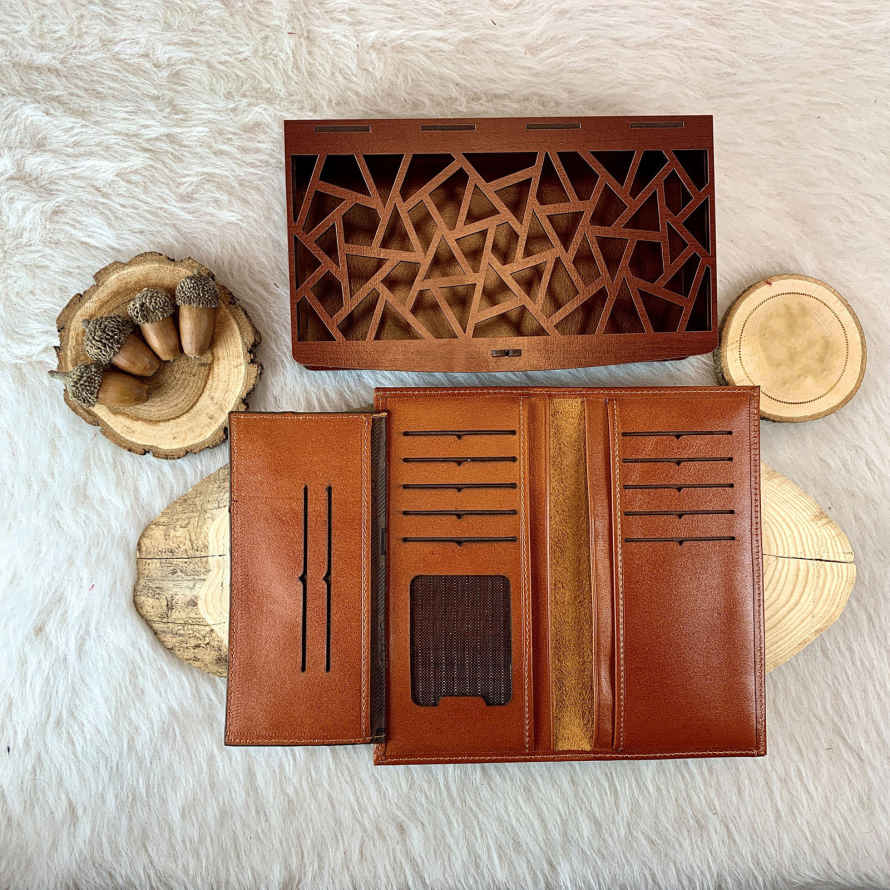 Price and Buy Persian Leather Long Wallet with Faraz Design - Image 6
