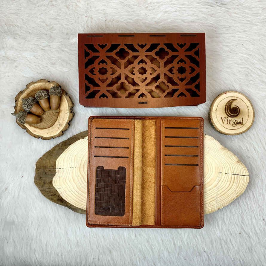 Price and Buy Persian Leather Long Wallet with God Design - Image 3