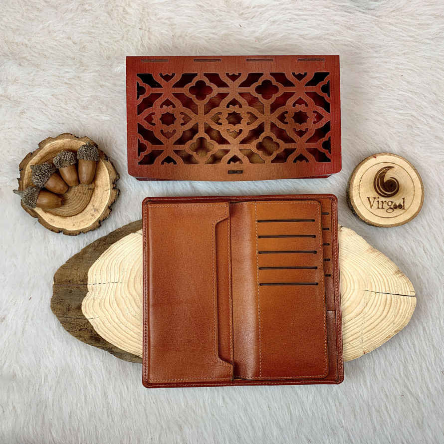 Price and Buy Persian Leather Long Wallet with God Design - Image 5