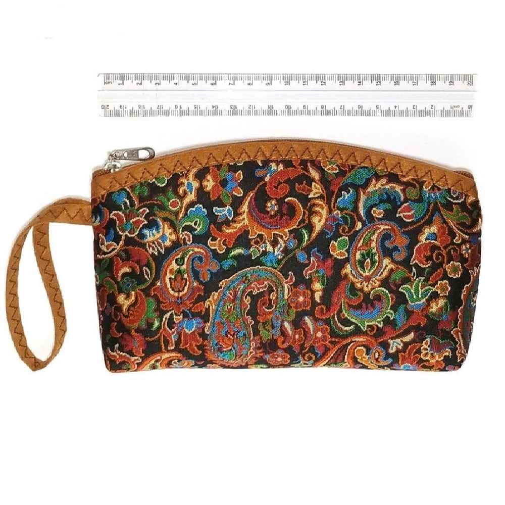 Price and Buy Persian Makeup Bag in Paisley Termeh Fabric for Carrying Cosmetics - Image 3