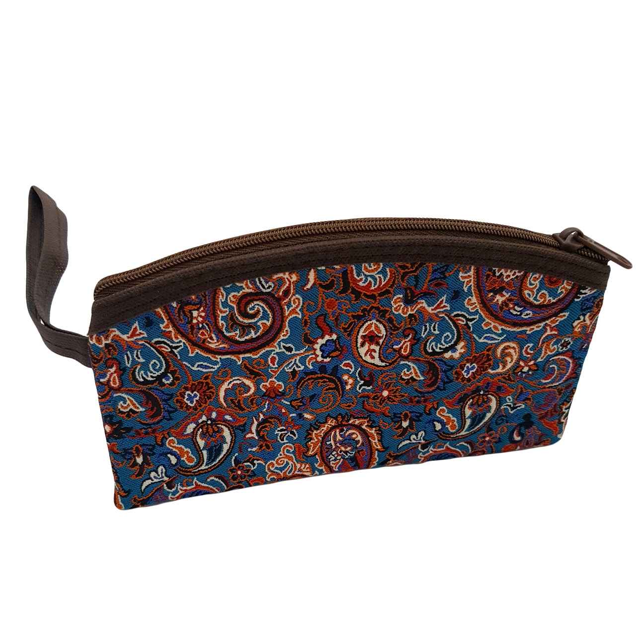 Price and Buy Persian Makeup Bag in Paisley Termeh Fabric with Handle for Cosmetics