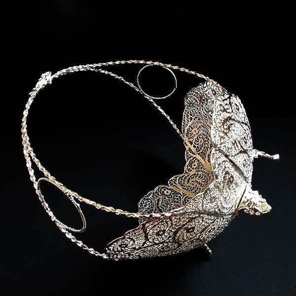 Price and Buy Persian Malileh-Kari Silver Fruit Bowl Model Kashkul - Image 3