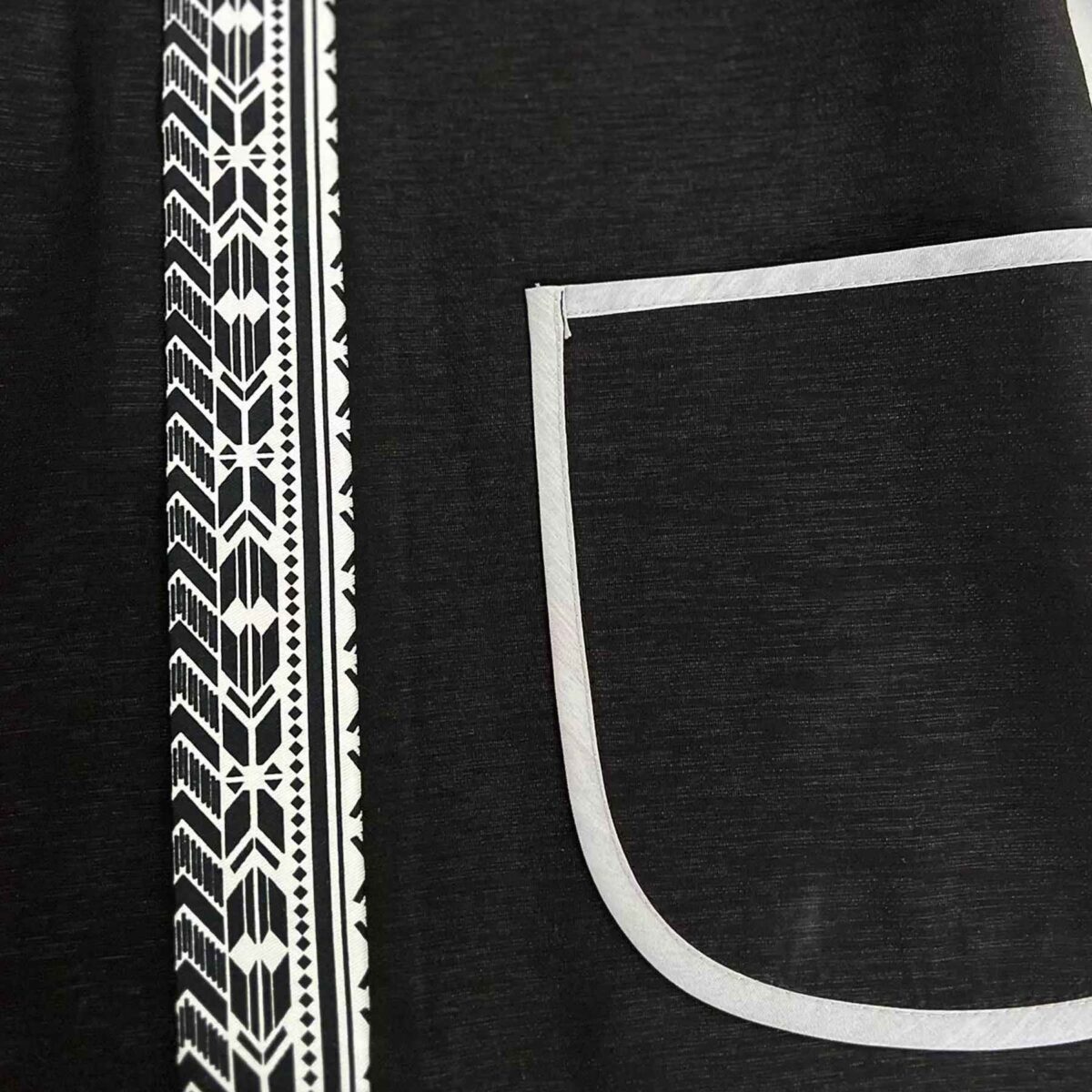 Price and Buy Persian Manto Black & White with Front Pockets for Women - Image 4