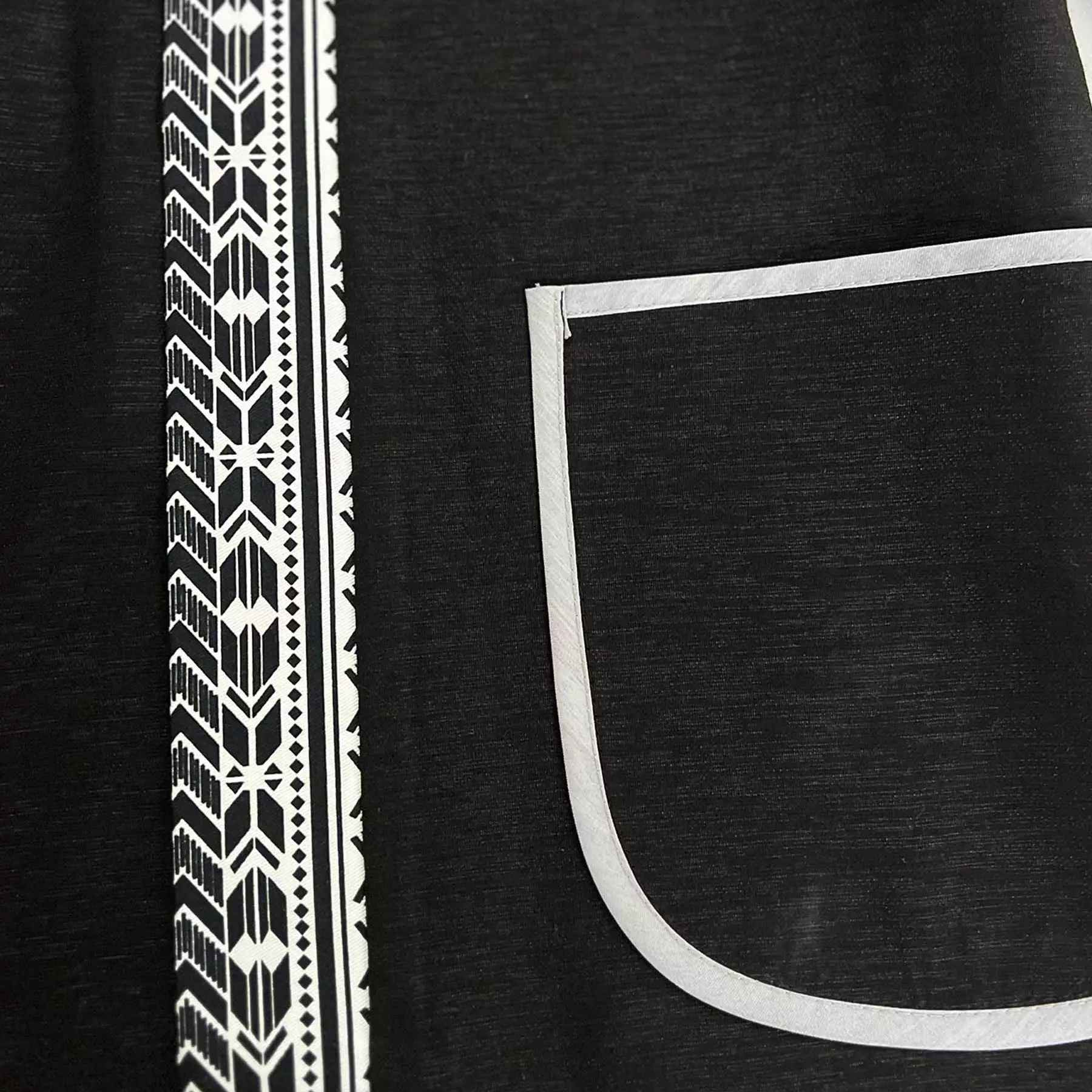 Price and Buy Persian Manto Black & White with Front Pockets for Women - Image 4