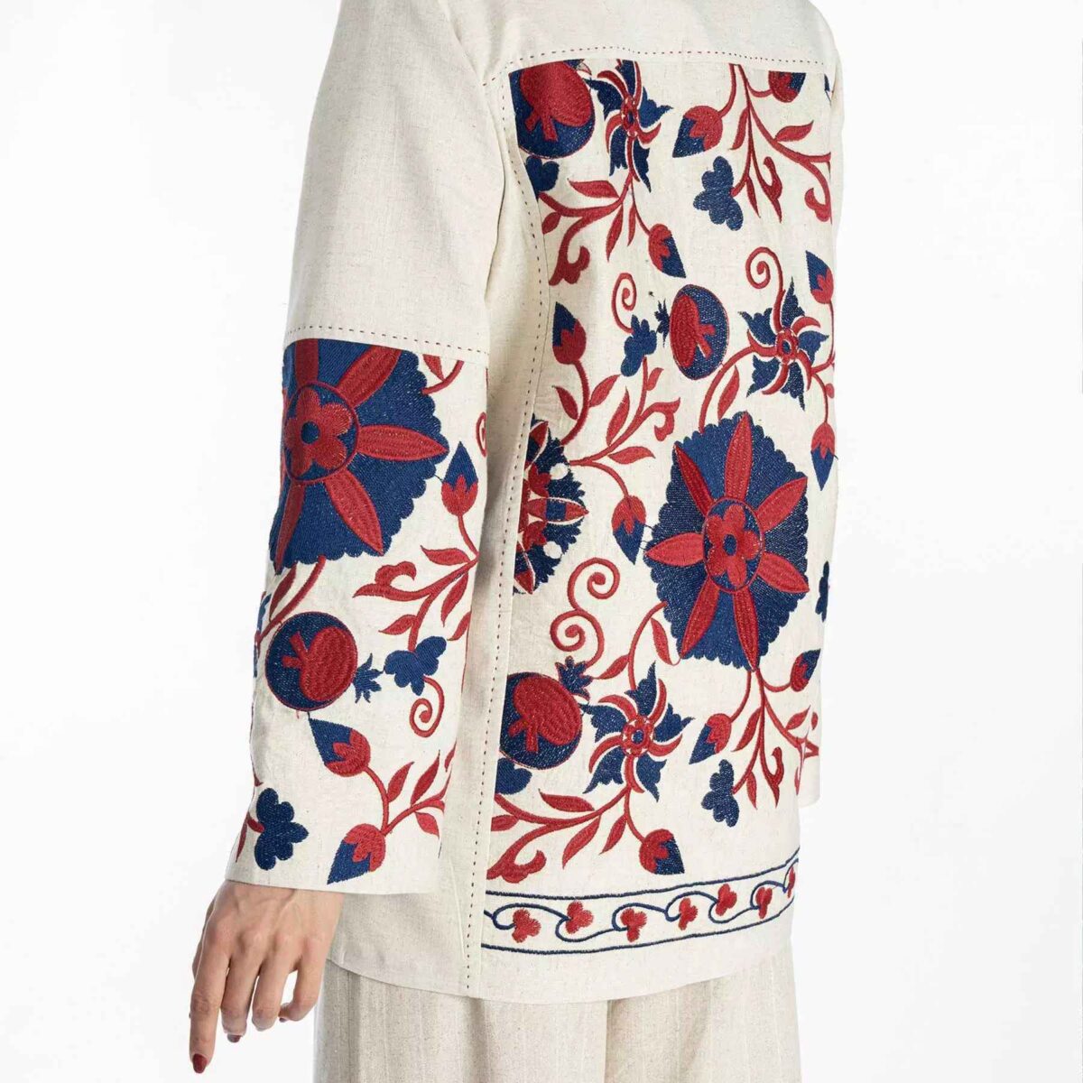 Price and Buy Persian Manto Traditional Cream & Red Design for Women - Image 4