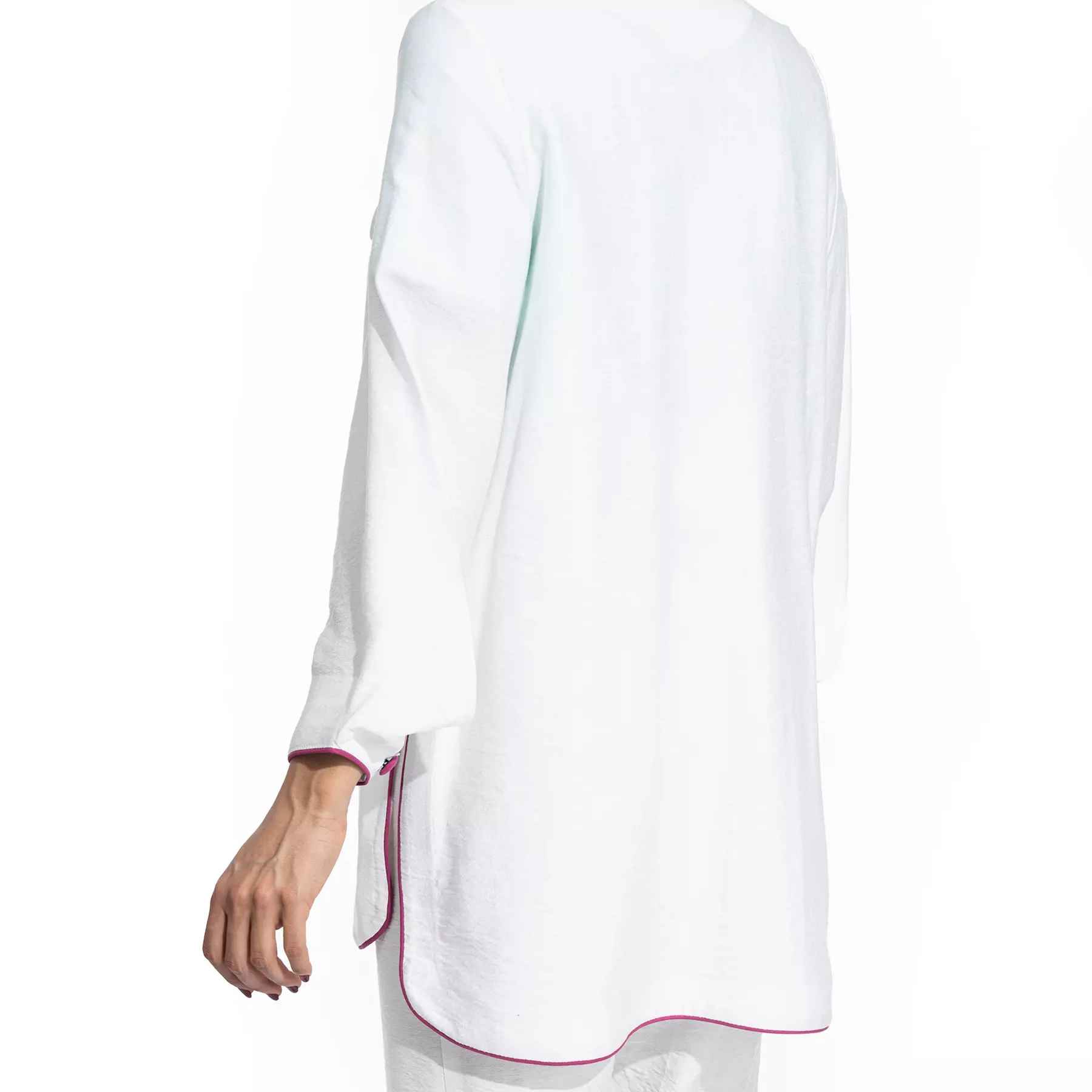 Price and Buy Persian Manto with Floral Embroidery for Women White - Image 3