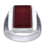 Price and Buy Persian Men’s Silver Ring with Red Agate Stone – Stunning Gift with Rich Cultural Significance