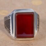 Price and Buy Persian Men’s Silver Ring with Red Agate Stone – Stunning Gift with Rich Cultural Significance - Image 3
