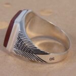 Price and Buy Persian Men’s Silver Ring with Red Agate Stone – Stunning Gift with Rich Cultural Significance - Image 4