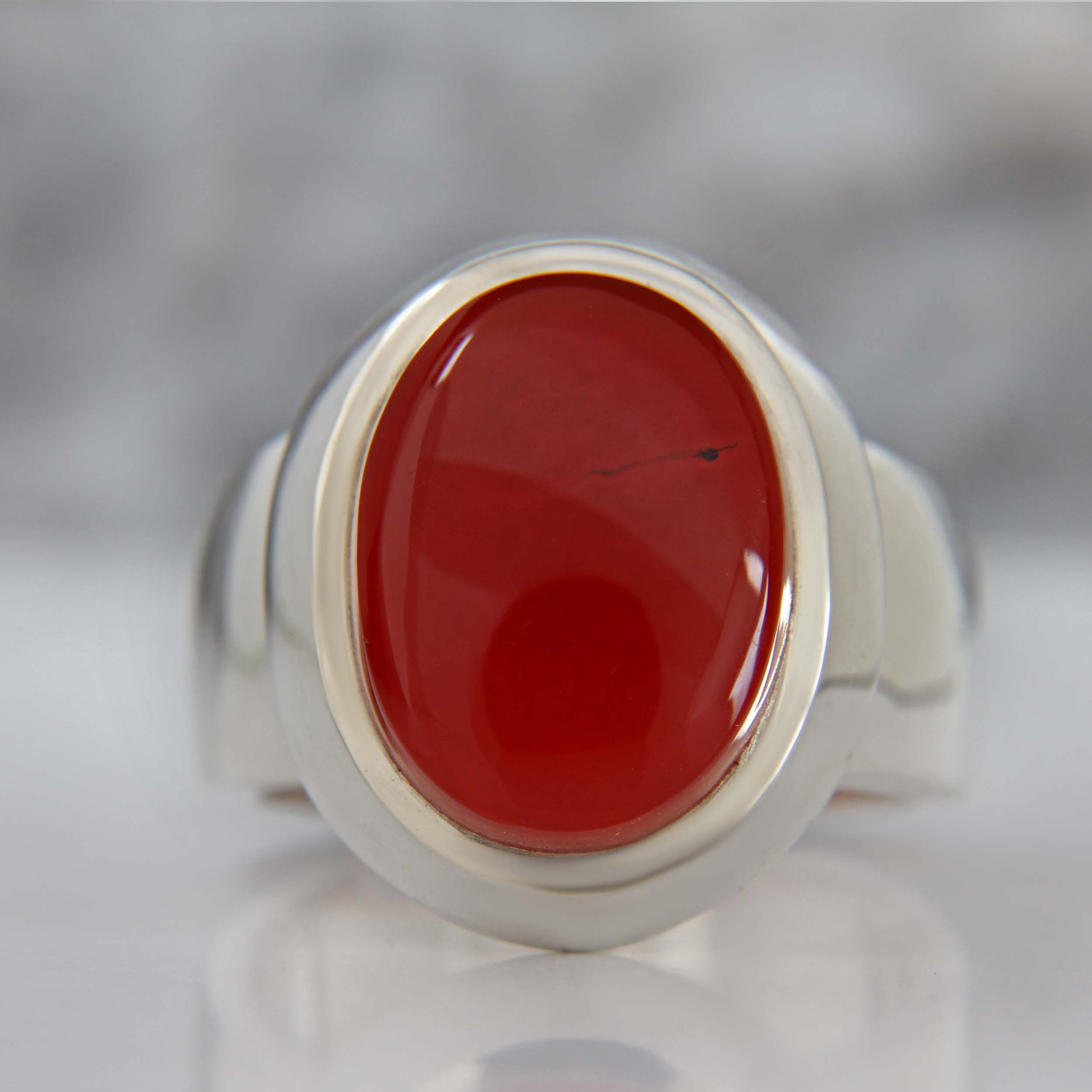 Price and Buy Persian Men’s Silver Ring with Yemeni Agate, Handmade Collector Model - Image 4