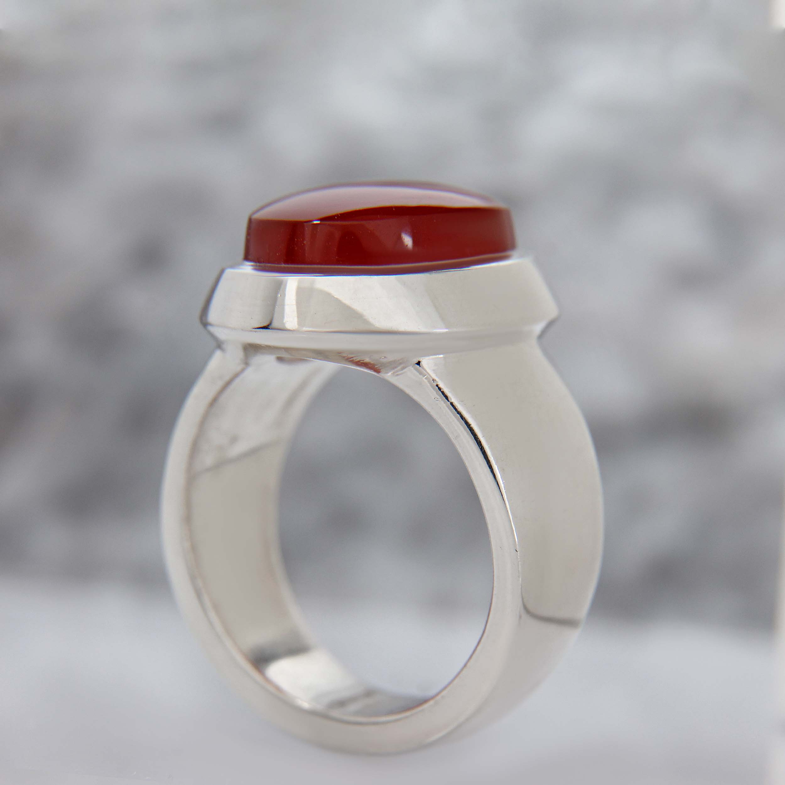 Price and Buy Persian Men’s Silver Ring with Yemeni Agate, Handmade Collector Model - Image 5