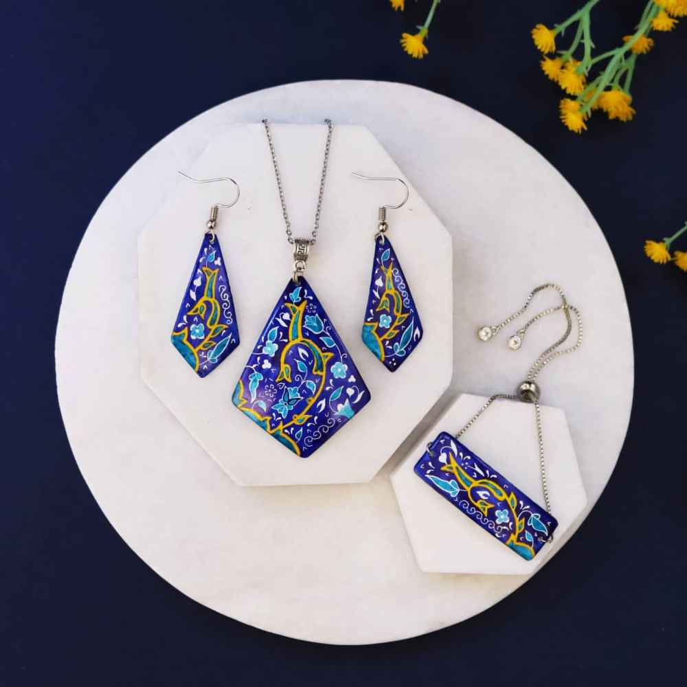 Price and Buy Persian Minakari Jewelry Set Model Arghavan