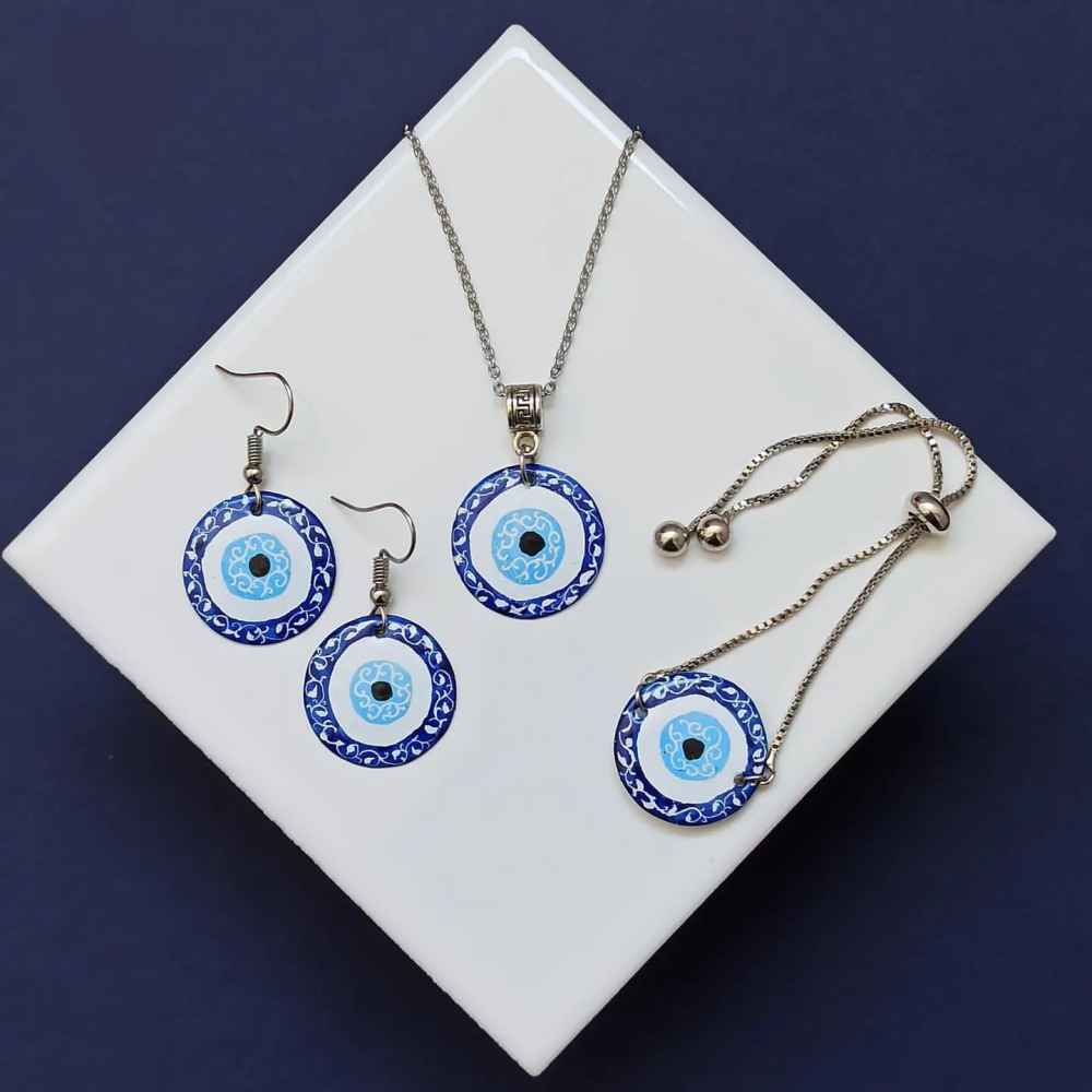 Price and Buy Persian Minakari Jewelry Set Model Cheshm Nazar