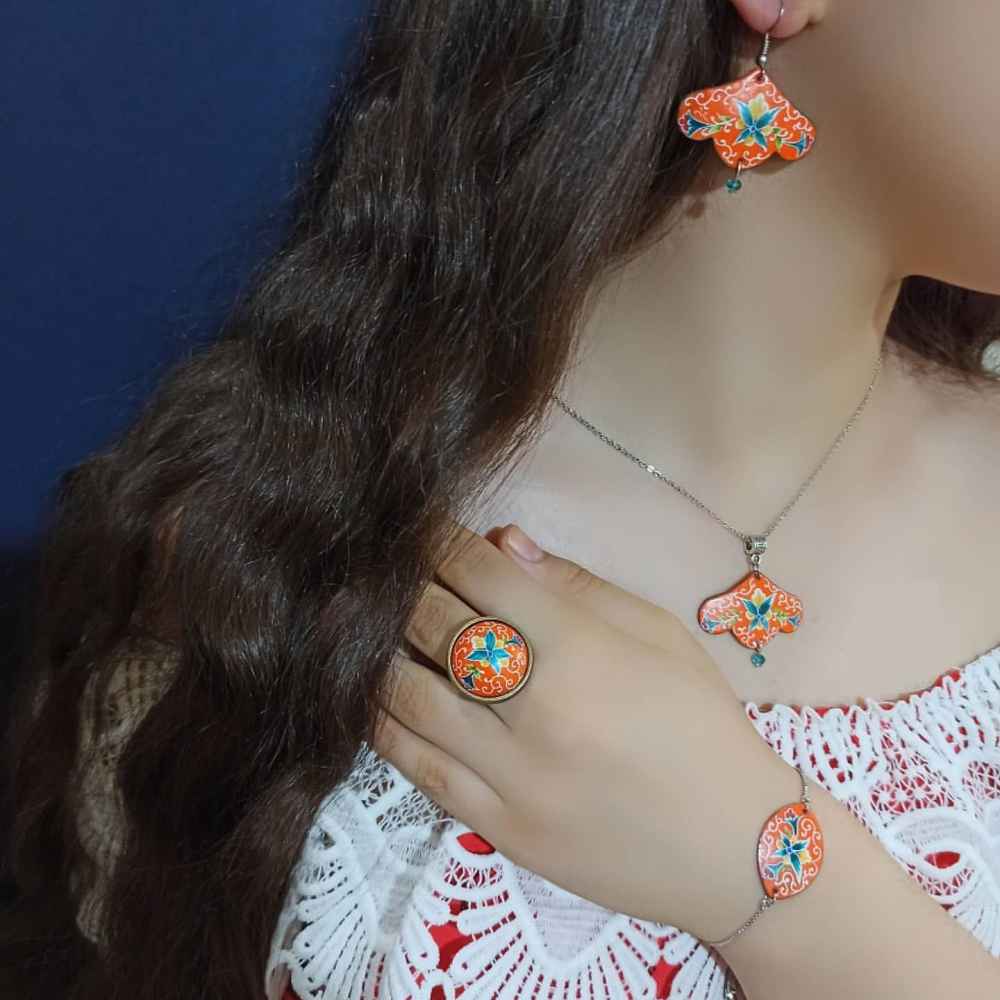 Price and Buy Persian Minakari Jewelry Set Model Paeez - Image 3