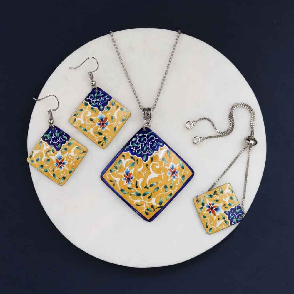 Price and Buy Persian Minakari Jewelry Set Model Roshanak