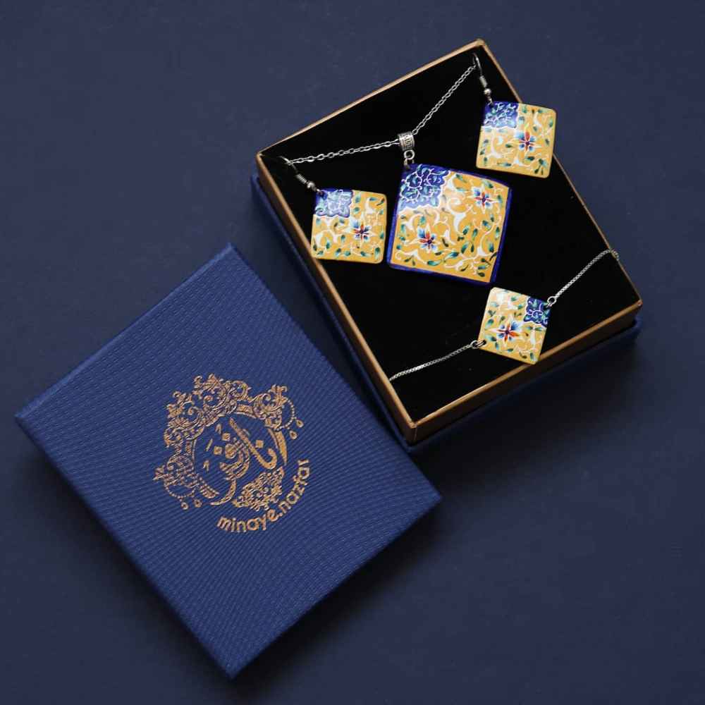 Price and Buy Persian Minakari Jewelry Set Model Roshanak - Image 3