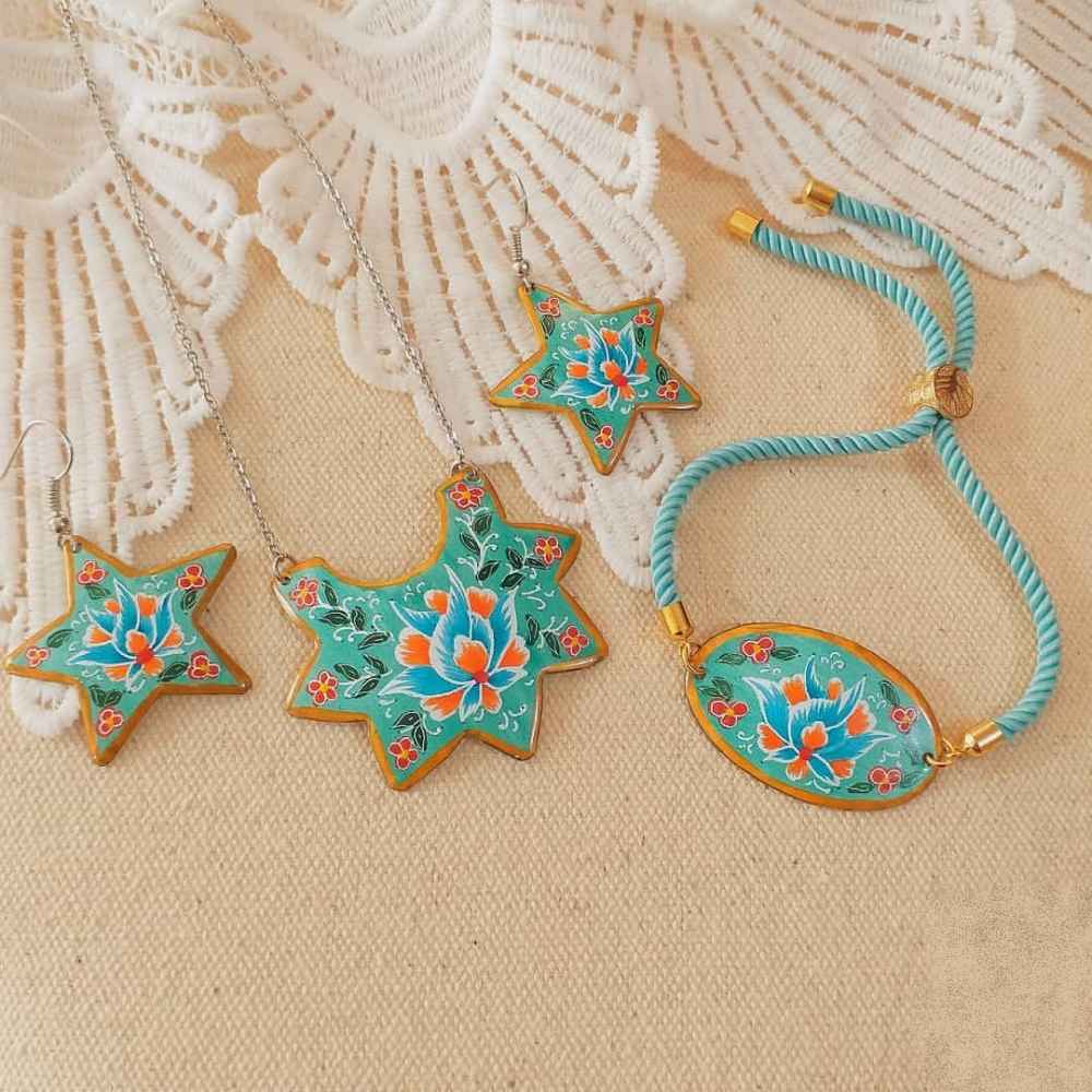 Price and Buy Persian Minakari Jewelry Set Model Sarvenaz