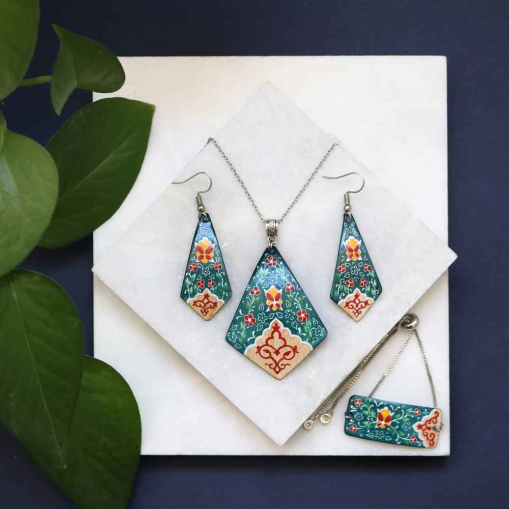 Price and Buy Persian Minakari Jewelry Set Model Victoria