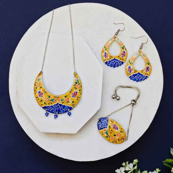 Price and Buy Persian Minakari Jewelry Set Model Yellow Moon_68fbe850177b0.jpeg Price and Buy Persian Minakari Jewelry Set Model Yellow Moon