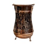 Price and Buy Persian Nano-Coated Copper Waste Basket with Embossed Achaemenid Design