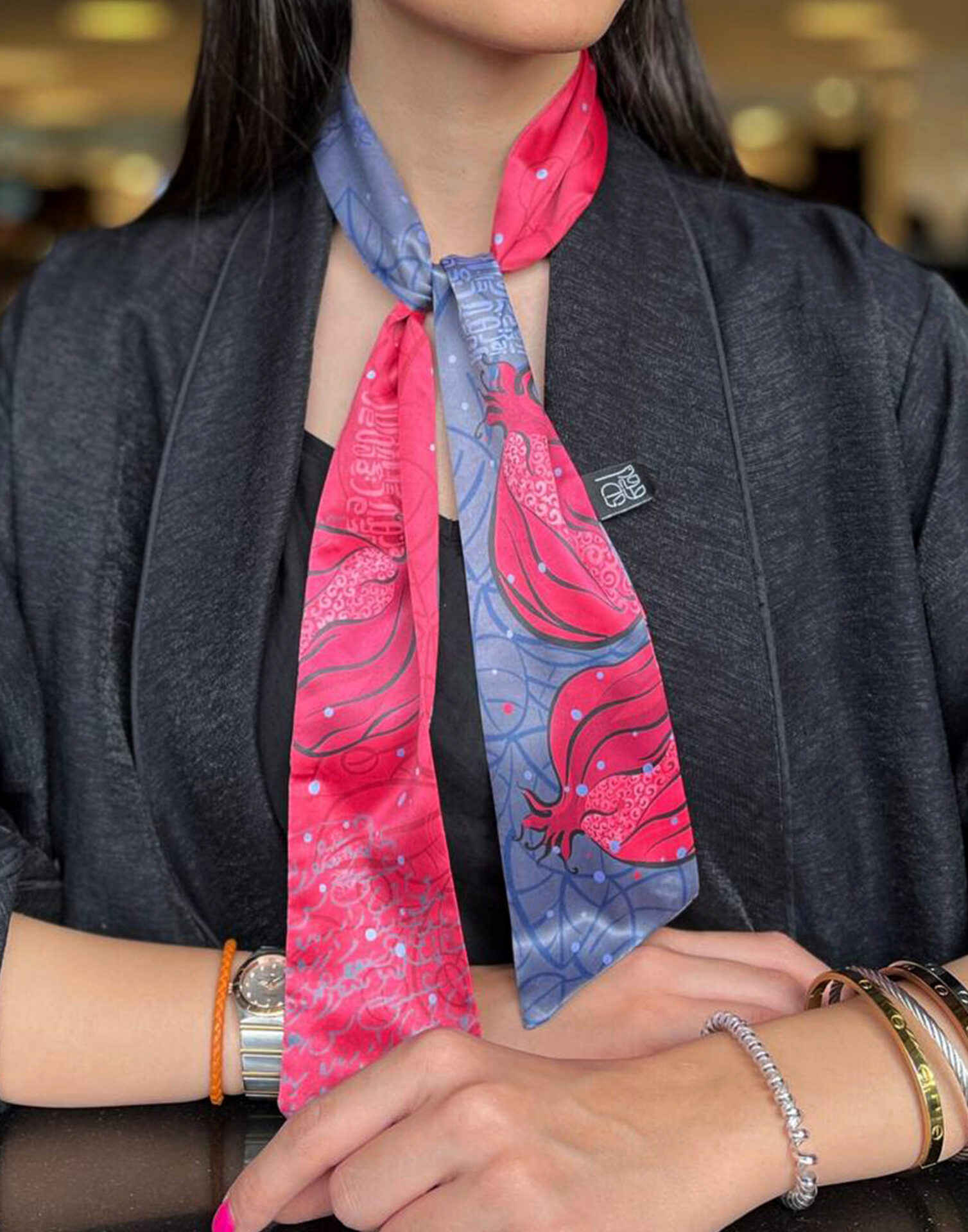 Price and Buy Persian Neck Scarf for Women Luxe and Vibrant Anar - Image 3