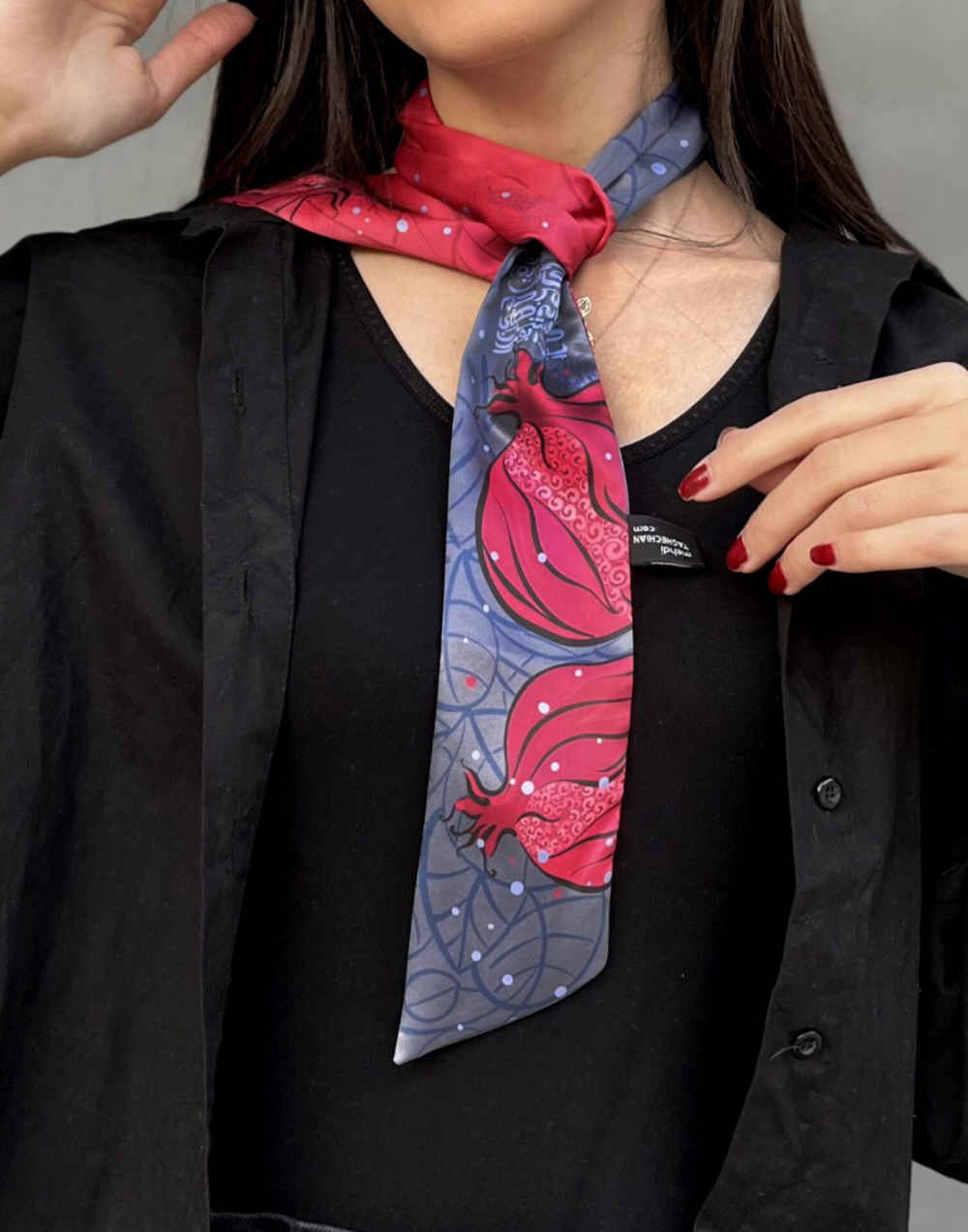 Price and Buy Persian Neck Scarf for Women Luxe and Vibrant Anar - Image 4