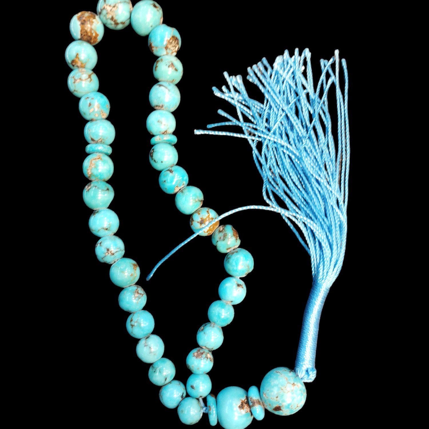 Price and Buy Persian Neyshabur Turquoise Rosary: 33 Prayer Beads Tasbih_6900ca76a0064.jpeg Price and Buy Persian Neyshabur Turquoise Rosary: 33 Prayer Beads Tasbih - Image 1