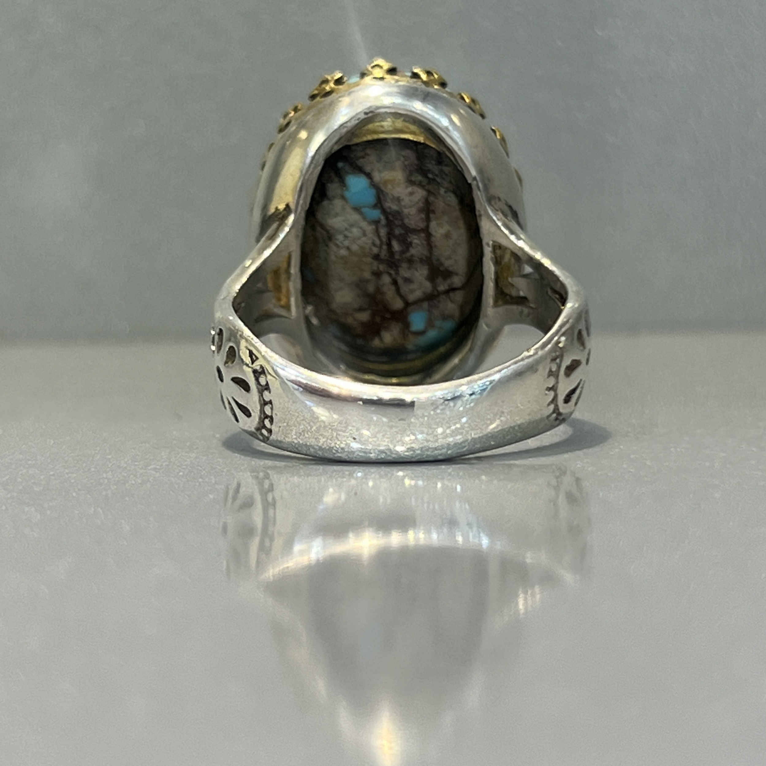 Price and Buy Persian Neyshabur Turquoise Silver Ring for Men Firouz - Image 6