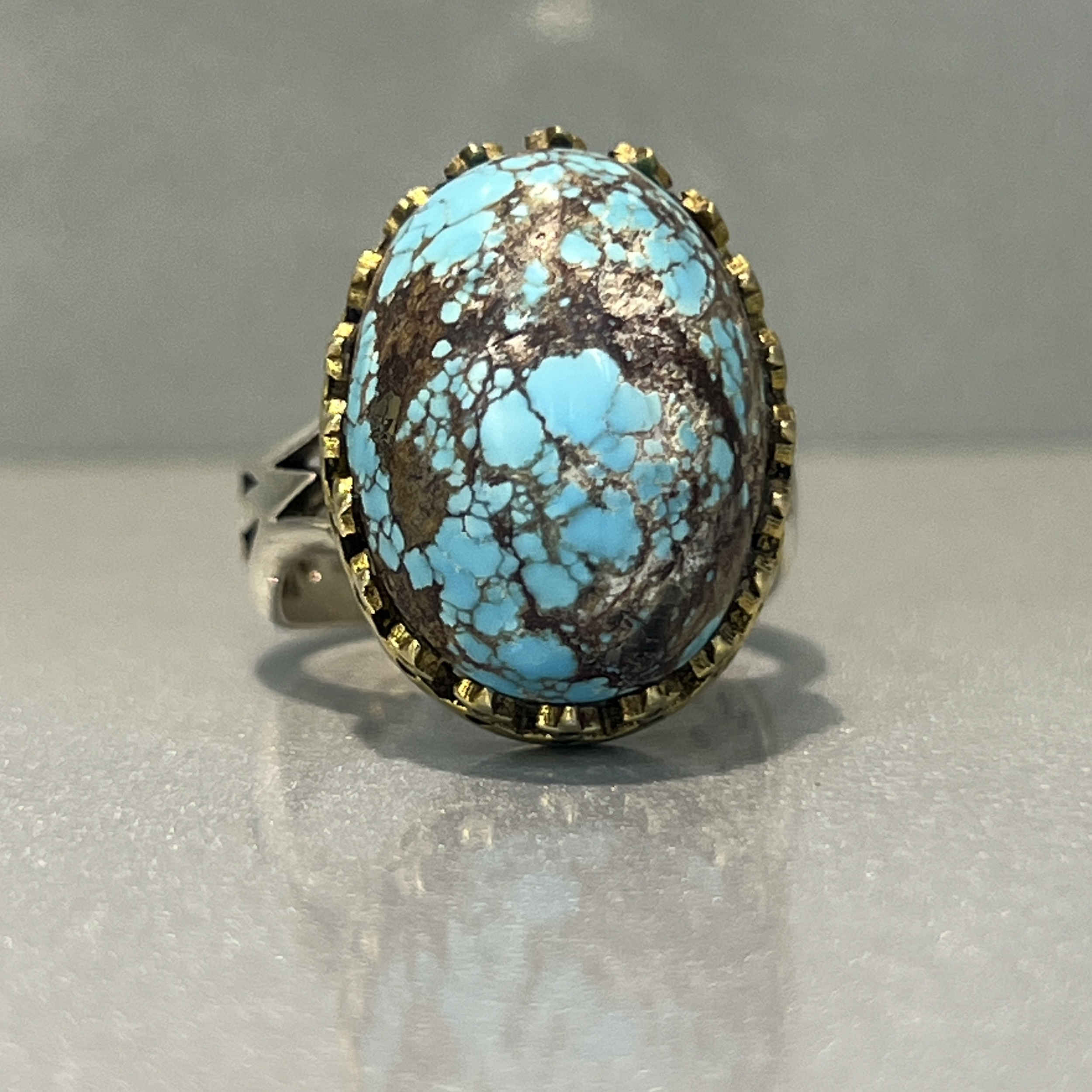 Price and Buy Persian Neyshabur Turquoise Silver Ring for Men Firouz - Image 7