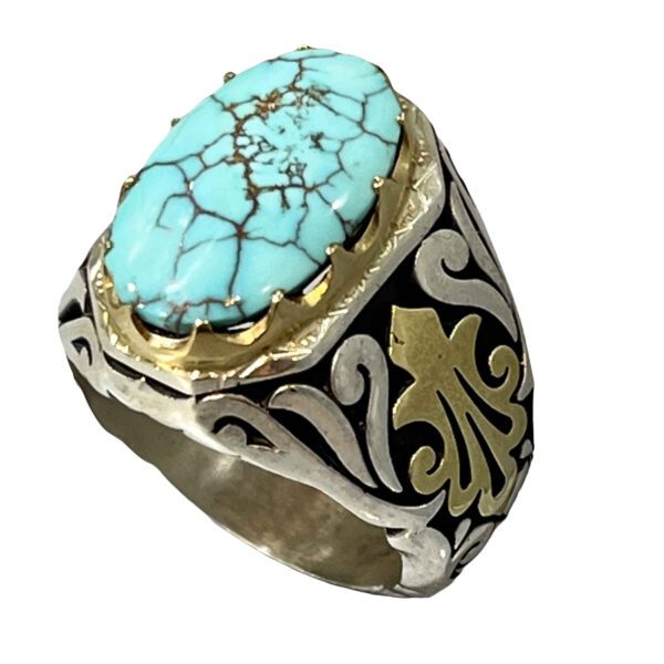 Price and Buy Persian Neyshabur Turquoise Silver Ring for Men I_68fec017c453b.jpeg Price and Buy Persian Neyshabur Turquoise Silver Ring for Men I