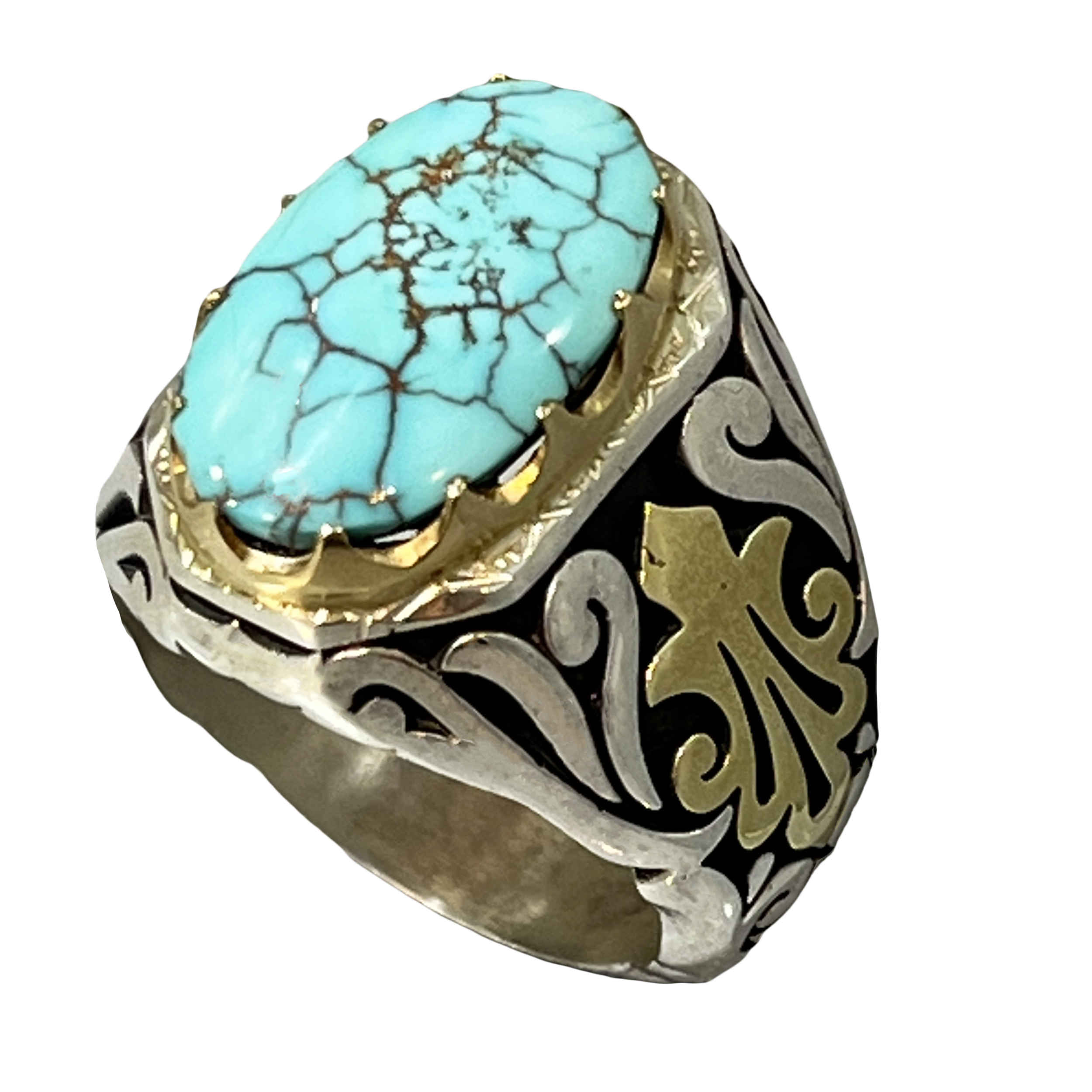 Price and Buy Persian Neyshabur Turquoise Silver Ring for Men I