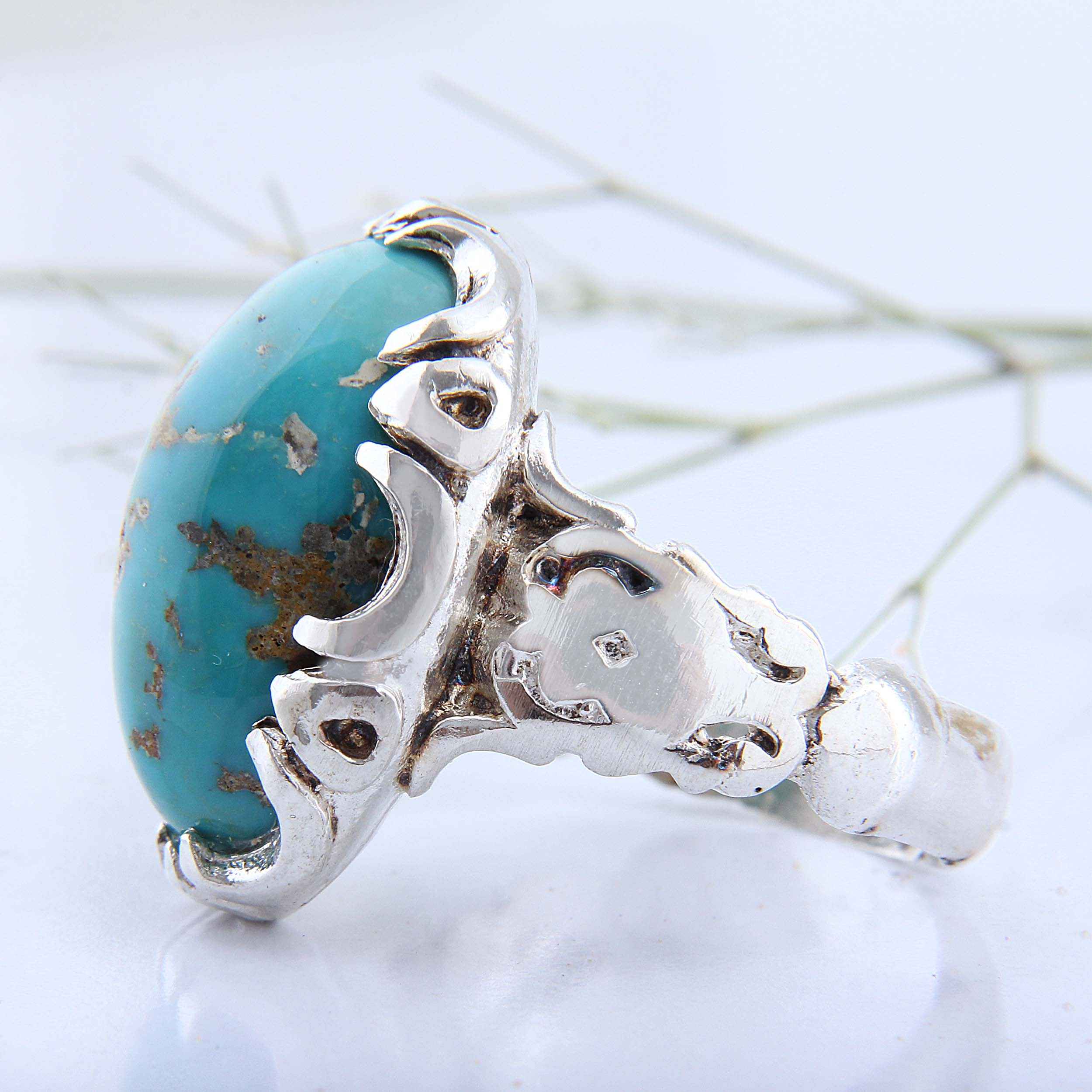 Price and Buy Persian Neyshabur Turquoise Silver Ring for Men Model Empire - Image 5
