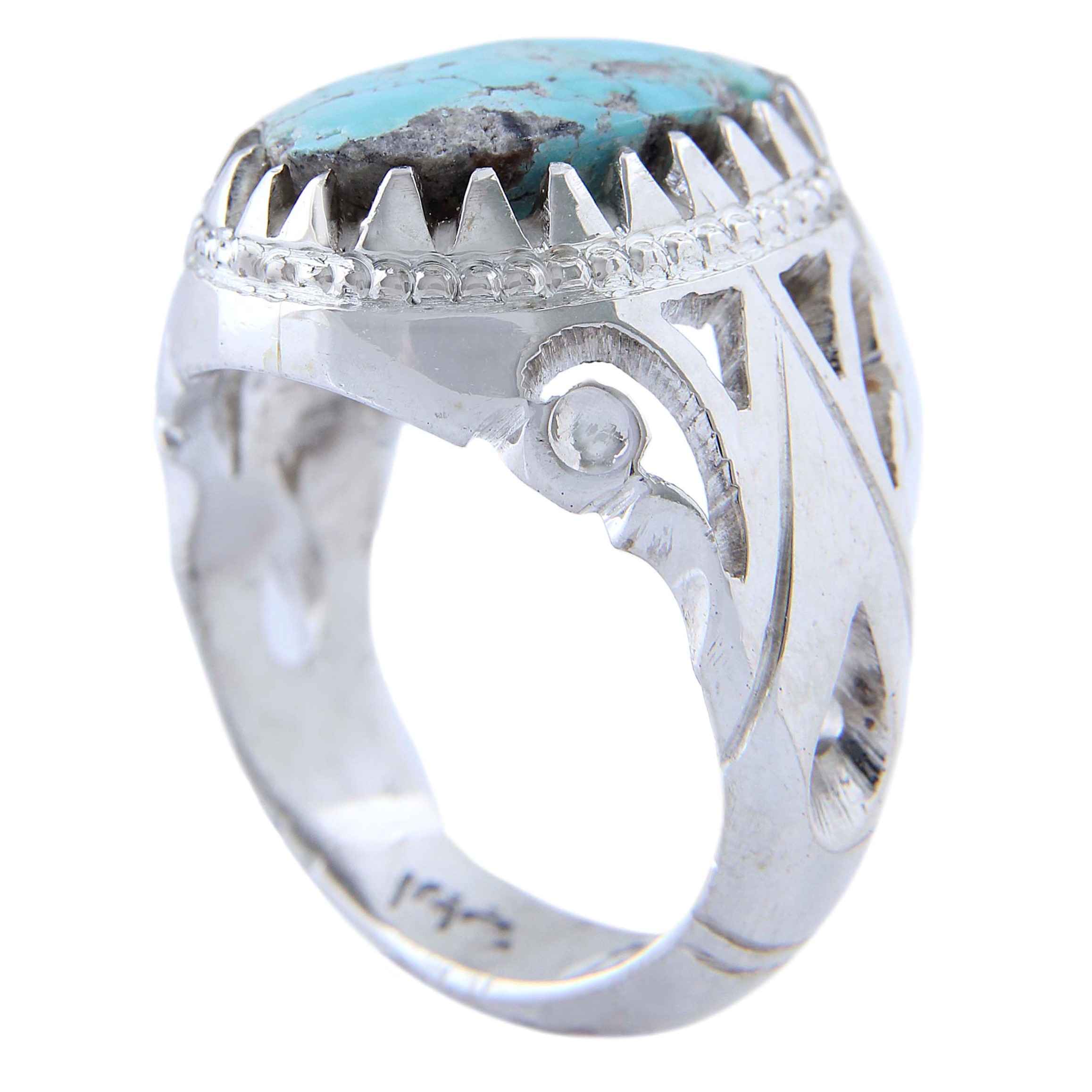 Price and Buy Persian Neyshabur Turquoise Silver Ring for Men Model Eye