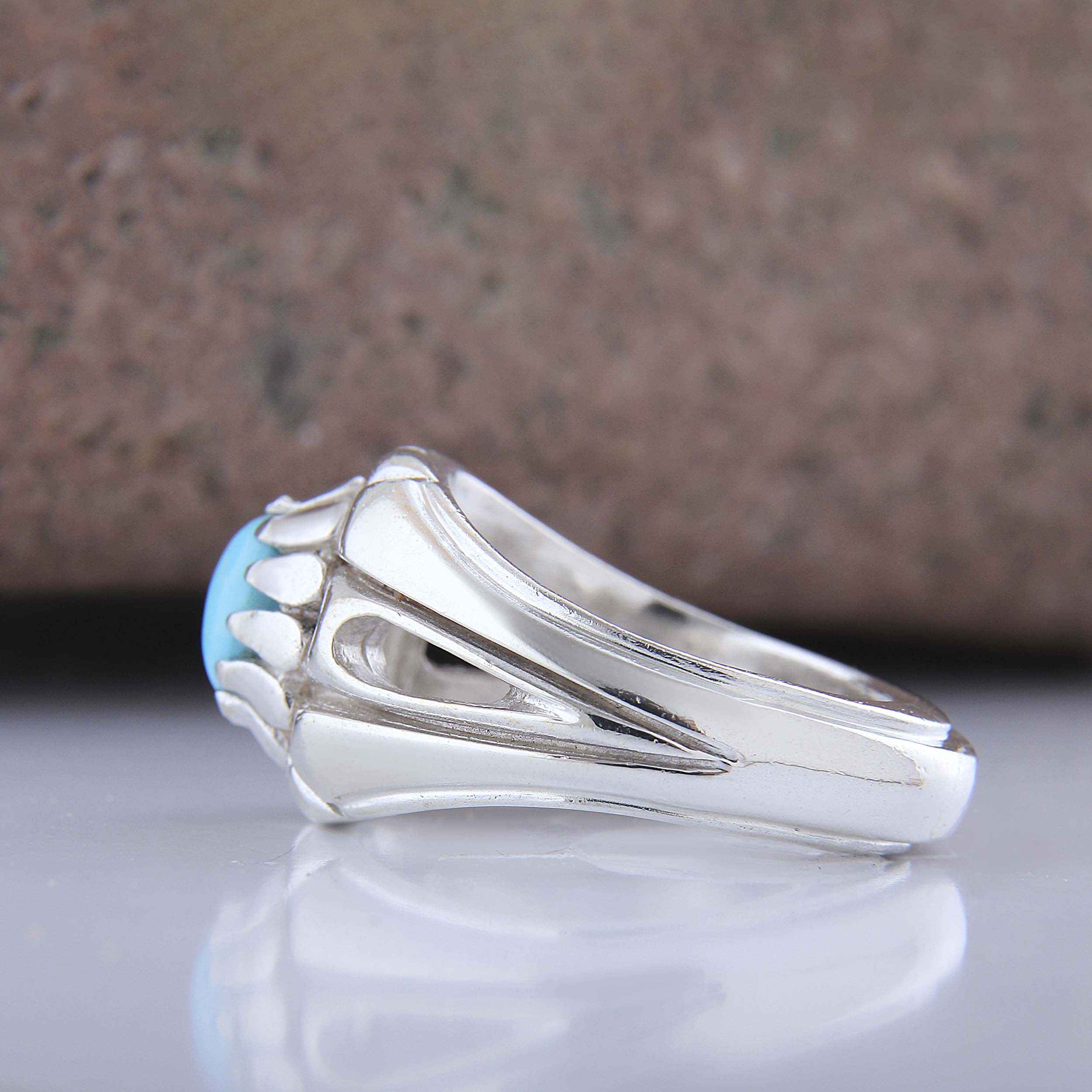 Price and Buy Persian Neyshabur Turquoise Silver Ring for Men Model Spider - Image 3