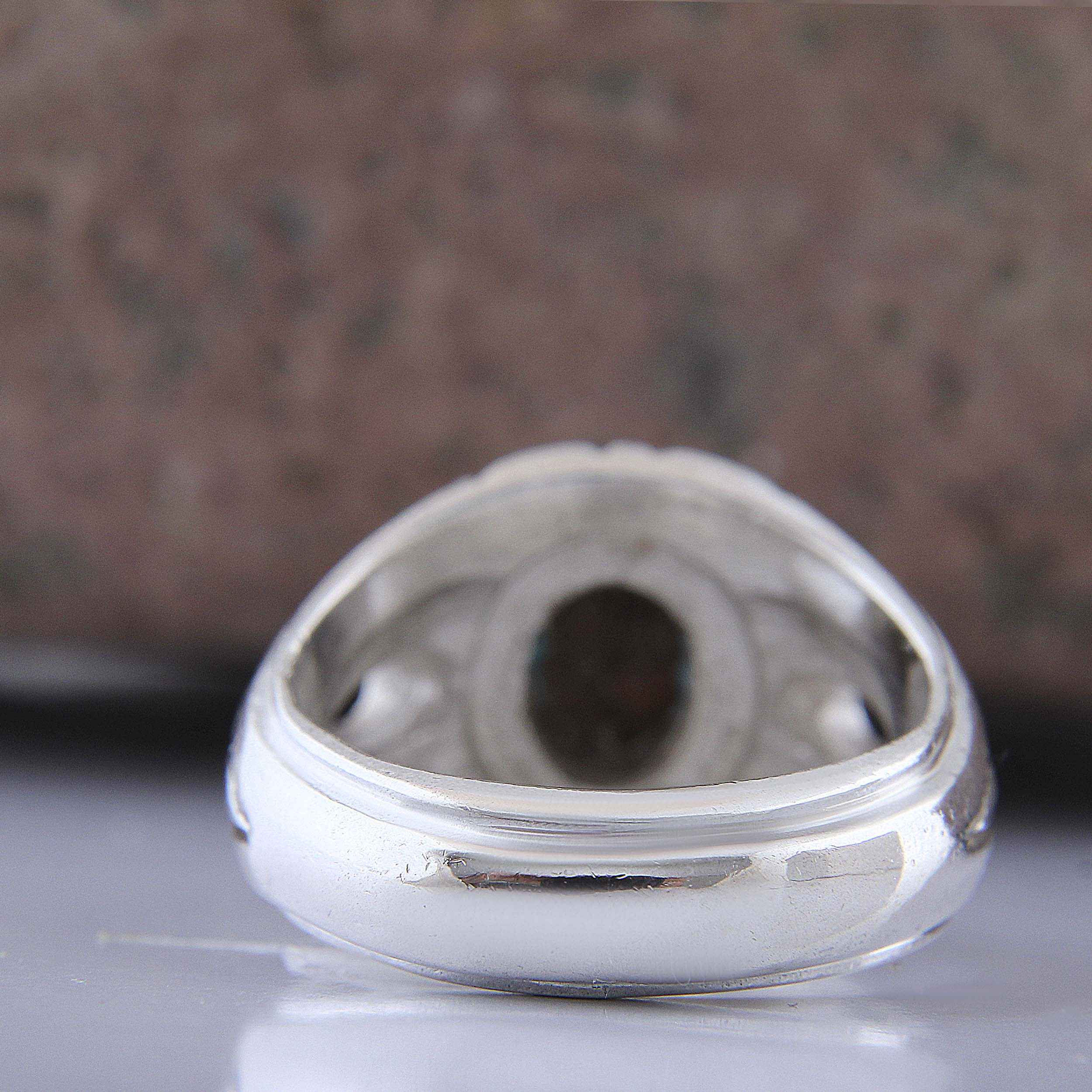 Price and Buy Persian Neyshabur Turquoise Silver Ring for Men Model Spider - Image 6